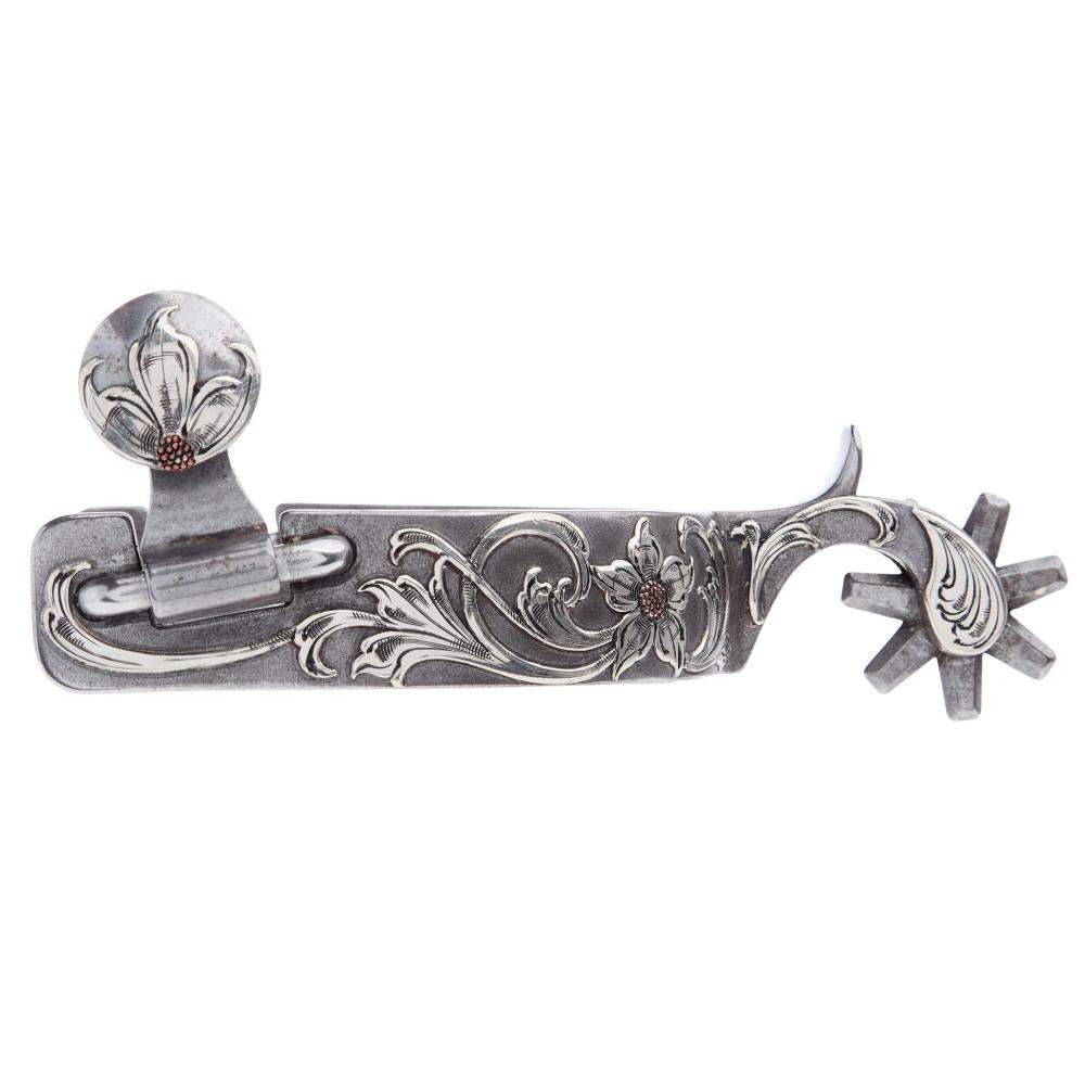 Brandon Anthony Bit & Spur Co. Silver Flower Scroll Mens