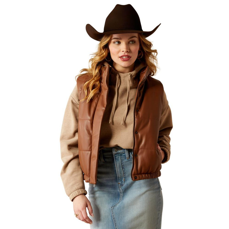 Women's Swirls Faux Leather Vest