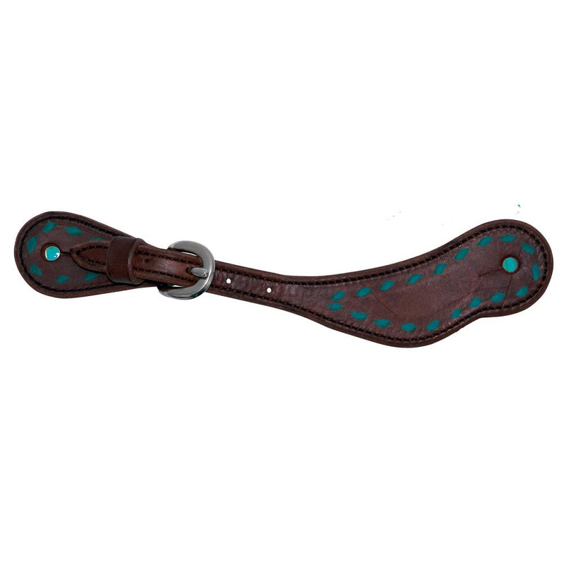 Chocolate Harness Leather Ladies Youth Spur Straps