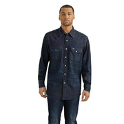 Men's Dark Denim Vintage Snap Shirt