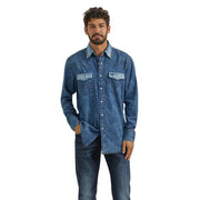 Men's Medium Wash Vintage Snap Shirt