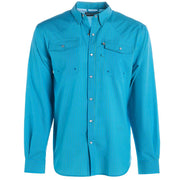 Men's Blue and Gold Stripe Snap Shirt