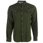 Men's Olive Denim Snap Shirt