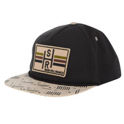 Black and Cream Flat Bill Cap