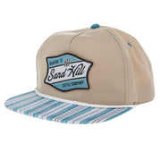 Cream and Stripe Flat Bill Cap