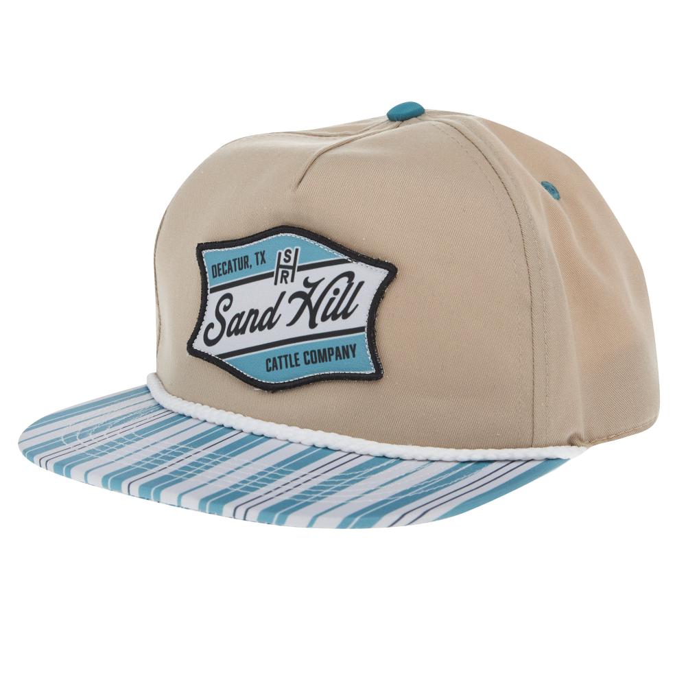 Sand Hill Ranch Cream and Stripe Flat Bill Cap