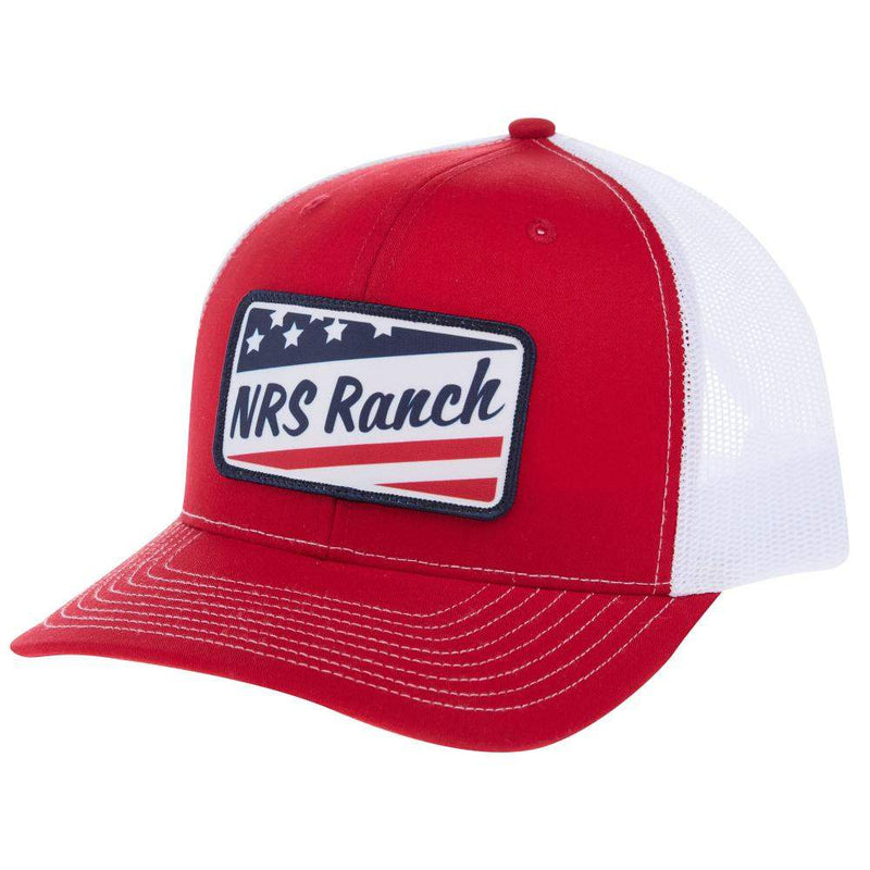 Ranch Flag Patch Red and White Cap