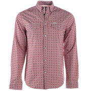 Men's Red Long Sleeve Vented Snap Shirt