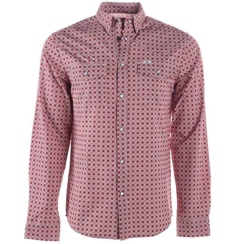 Men's Red Long Sleeve Vented Snap Shirt