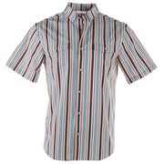 Men's Cream Printed Vented Pearl Snap Shirt