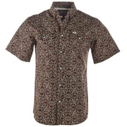 Men's Brown Rope Vented Pearl Snap Shirt
