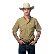 Men's Khaki Vented Pearl Snap Shirt