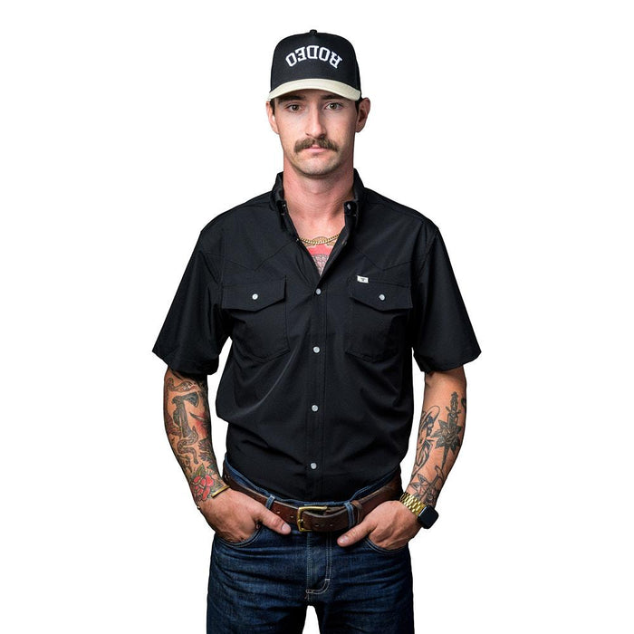 black pearl snap dress shirt Kimes Ranch Men's Long Sleeve Blackout Shirt