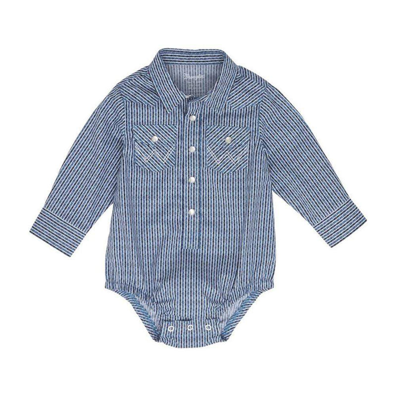 Infant Boy's Blue Stripe Onesie
