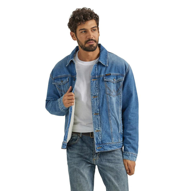 Men's Sherpa Lined Retro Denim Jacket