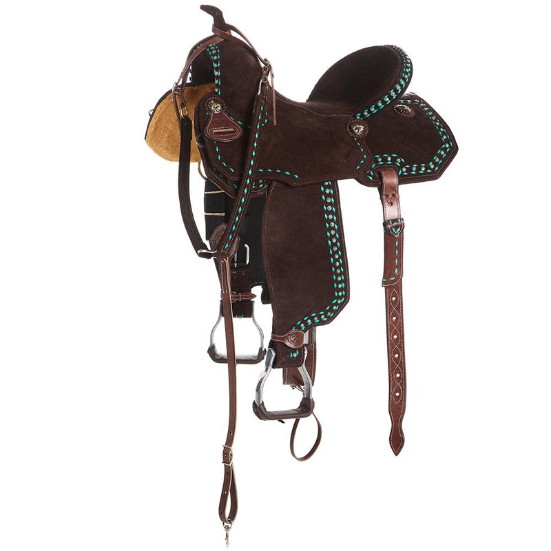 Chocolate Suede Brazilian Lightweight Barrel Saddle