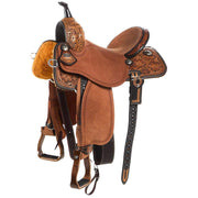 Natural 1/2 Breed Wyoming Flower 13 1/2 Inch BTR Barrel Saddle