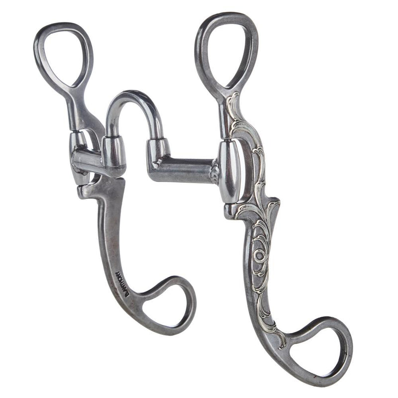 Silver Engraved Large rectional Port Long Shank Bit