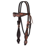 5/8 Inch Vintage Chocolate Sunflower Browband Headstall