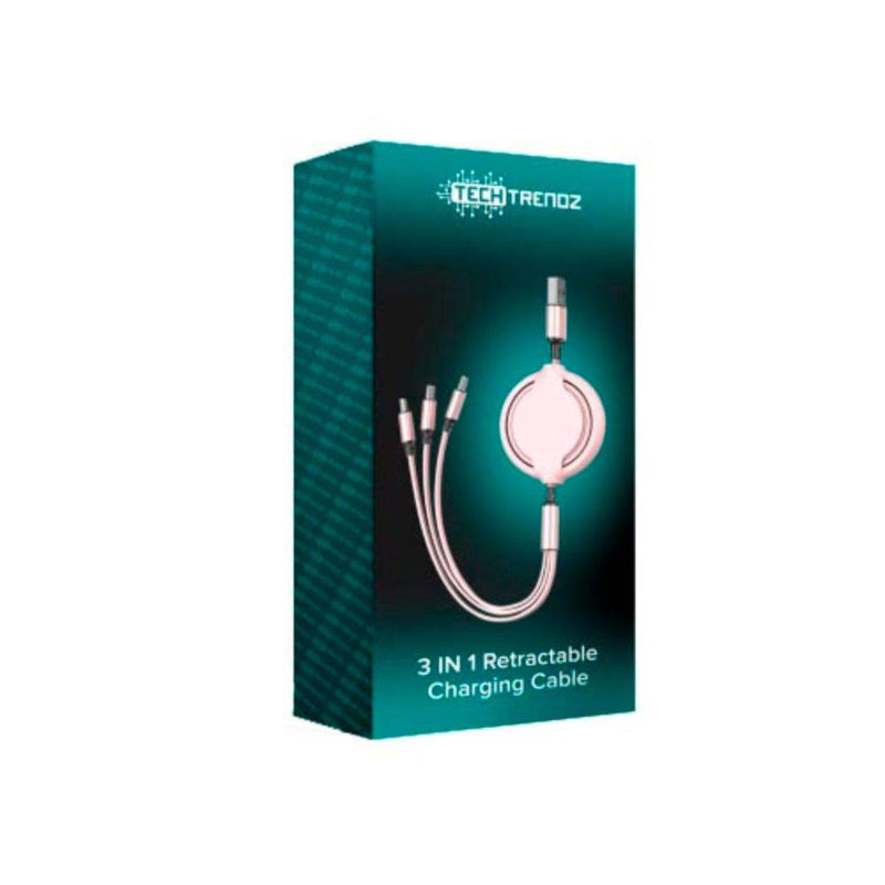 Pink Retractable 3 in 1 Cable