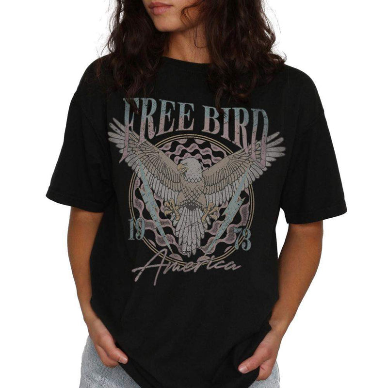 Women's Free Bird Black Tee