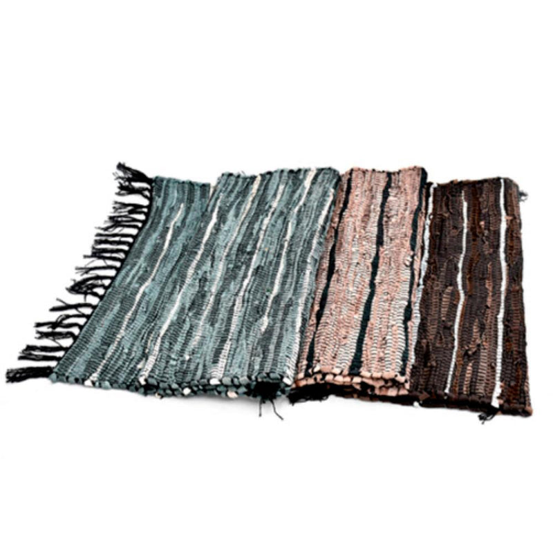 Assorted Striped Leather Fringe Rugs