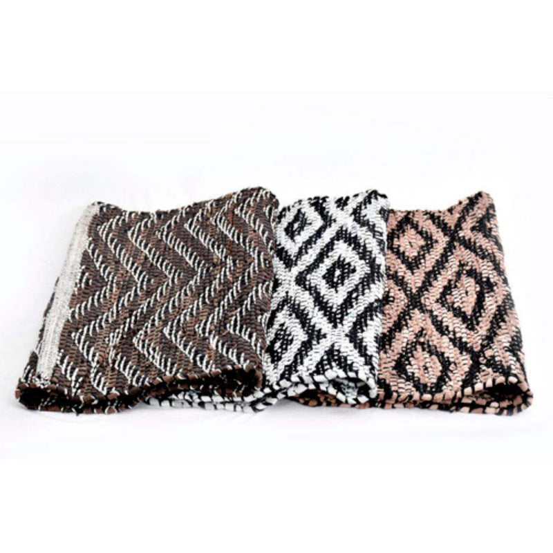 Assorted Geometric Leather Rug