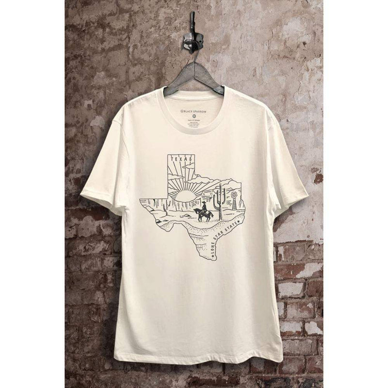 Women's Texas Map Ivory Tee