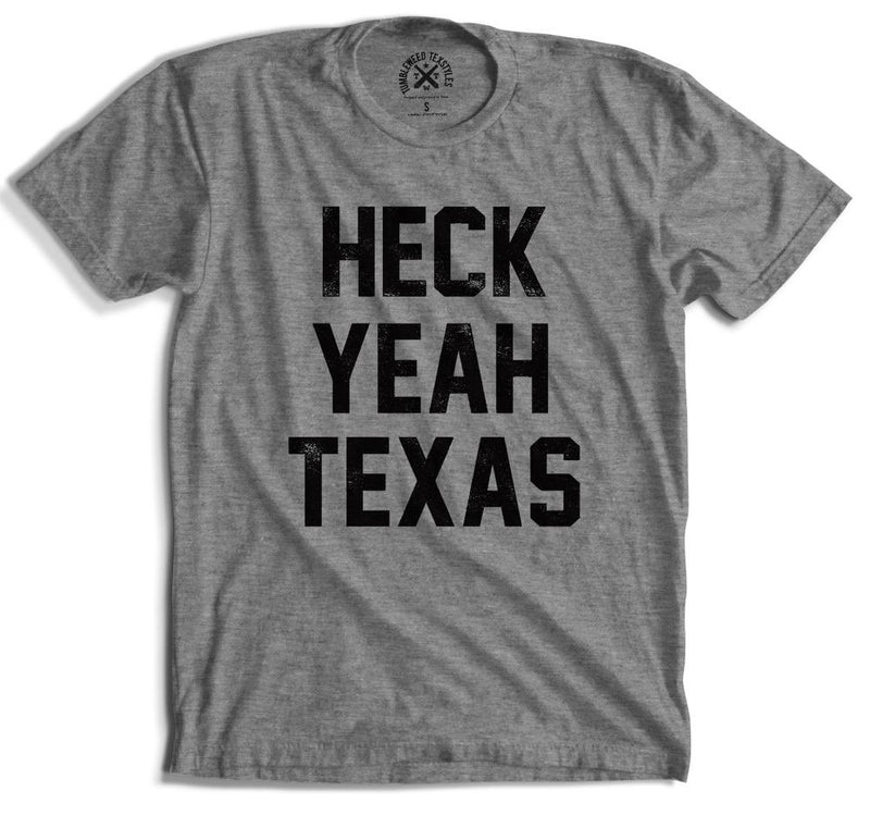 Mens Heck Yeah Texas Grey Tee