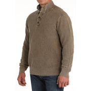Men's Brown Waffle Pullover
