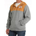 Men's Grey and Brown Hoodie