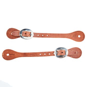 Mens Straight Natural Oil Spur Straps with Cart Buckle
