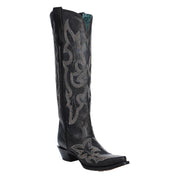 Women's Black Tall Embroidered Boot