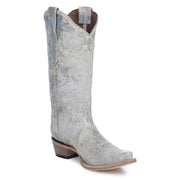 Women`s Baby Blue Embroidered Boot