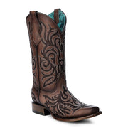 Women`s Brown Embroidered Vamp 13In Brown Embroidered Top Boot