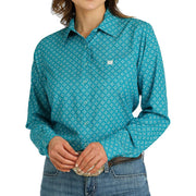 Women's Teal ArenaFlex Button Down Shirt