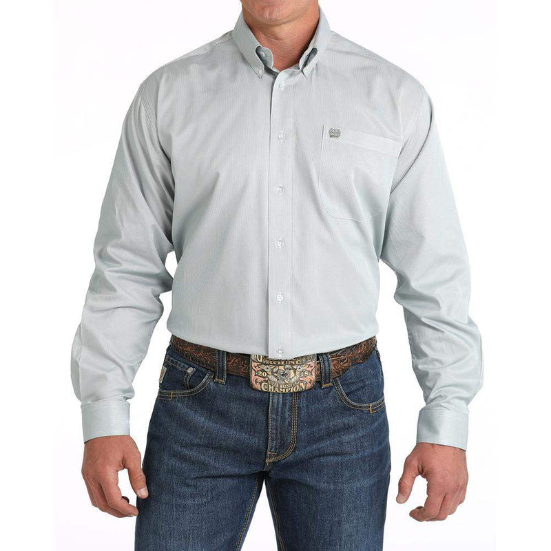 Men's Green Stripe Button Down Shirt
