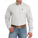 Men's White Plaid Button Down Shirt