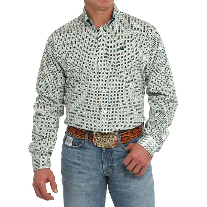 Men's Lime Print Button Down Shirt
