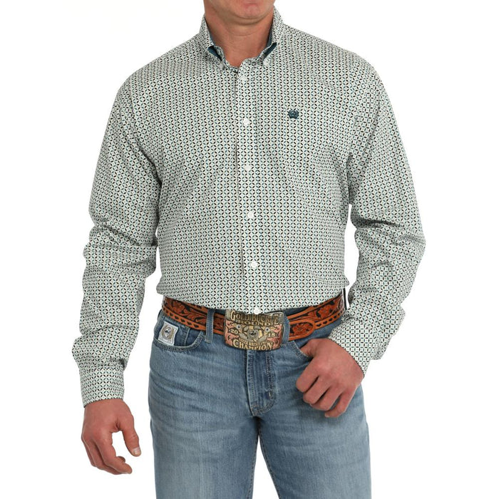 Men's Lime Print Button Down Shirt