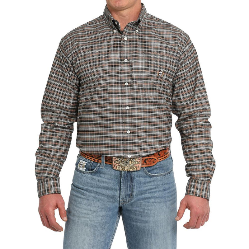 Men's Black Vintage Plaid Button Down Shirt