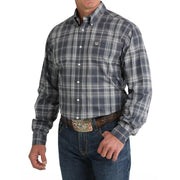 Men's Blue Plaid Button Down Shirt