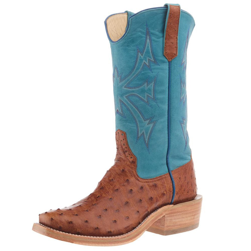Men's Ride Ready Cognac Rustic Full Quill Ostrich 13in Aqua Buffamonte Top