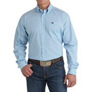 Men's Blue Print Button Down Shirt