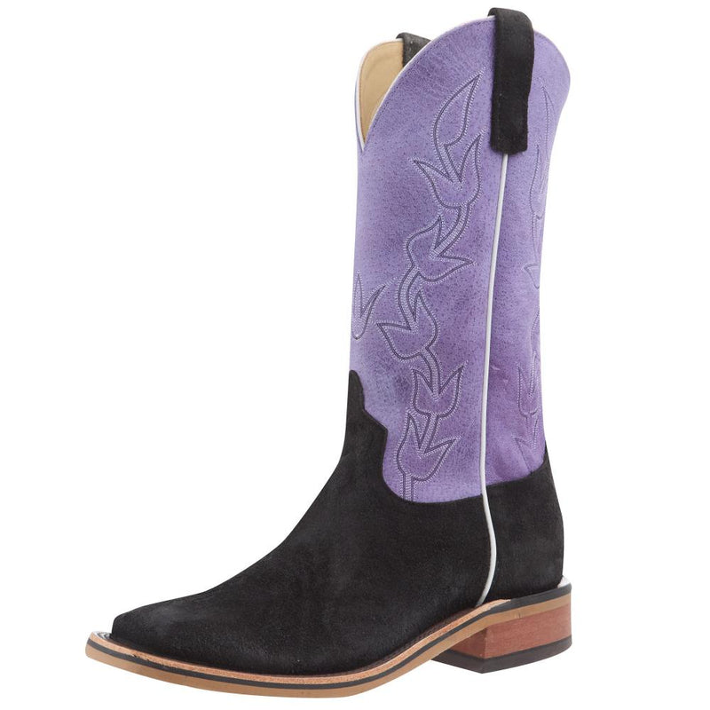 Men`s AB Ride Ready Black Wyoming Roughout Vamp 13in Purple Sinsation Top