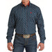 Men's Navy American Flag Print Shirt