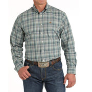 Men's Green Plaid Button Down Shirt