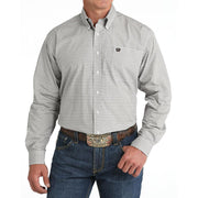 Cinch Men's White Print Button Down Shirt