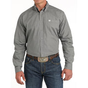 Men's Grey Print Button Down Shirt