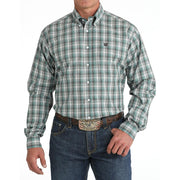 Men's Green Plaid Button Down Shirt